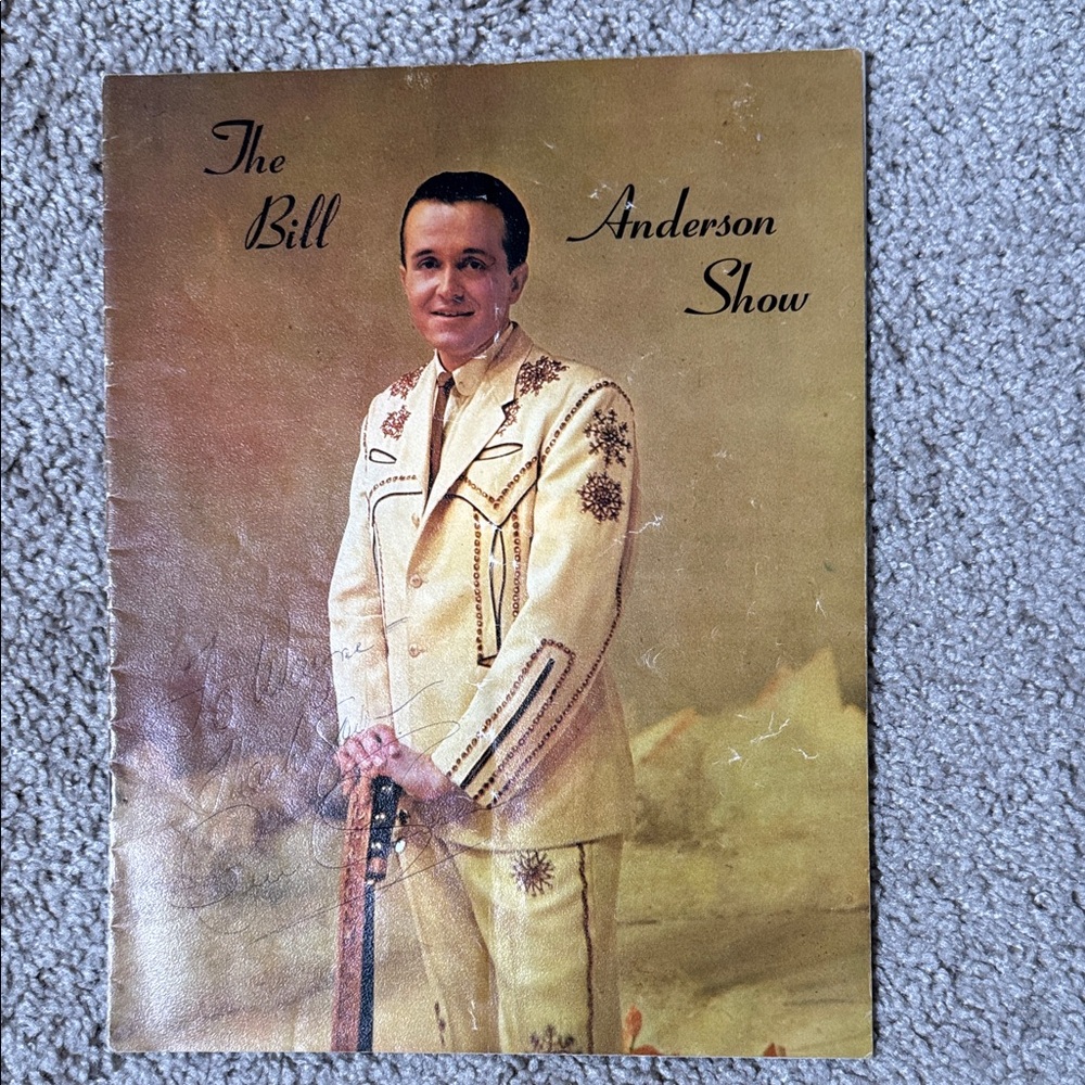 Vintage Bill Anderson Autographed Show Program